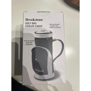 Brookstone Golf Bag Cooler Caddy Mini Insulated Can Bottle Front Zip Pocket